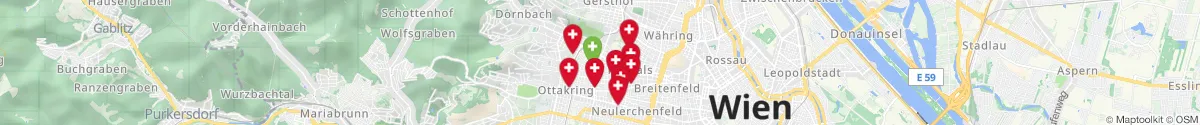 Kartenansicht für Apotheken-Notdienste in der Nähe von Hernals (1170 - Hernals, Wien)
